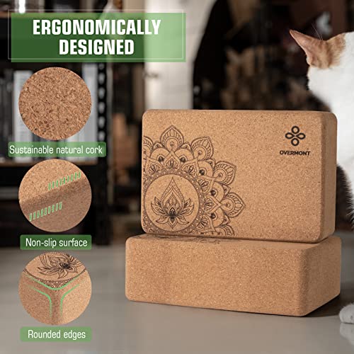 Eco-Friendly Cork Yoga Blocks 2-Pack with Strap
