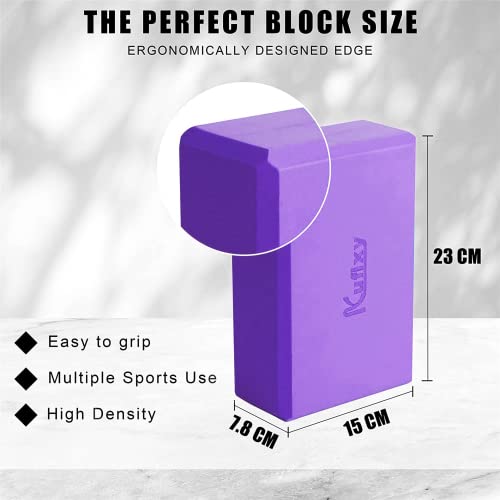Kufixy Yoga Blocks Set: Sturdy, Non-Slip, Lightweight