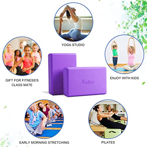 Kufixy Yoga Blocks Set: Sturdy, Non-Slip, Lightweight