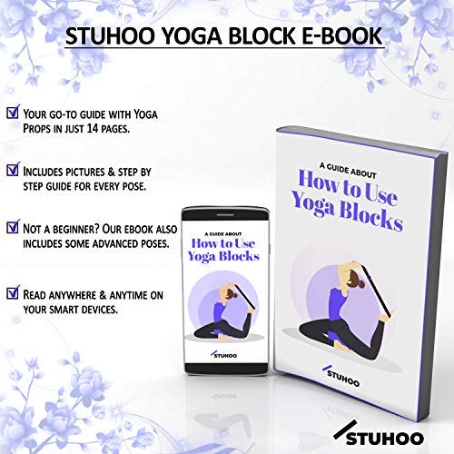 Yoga Block Set with Strap & E-book for Deepening Poses