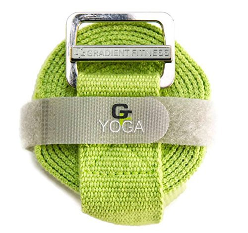 Green Yoga Strap with Easy-Feed Buckle and Free eGuide