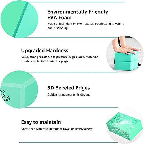 Overmont Yoga Block with Yoga Strap - 2 Pack