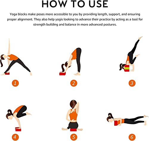 Overmont Yoga Block with Yoga Strap - 2 Pack