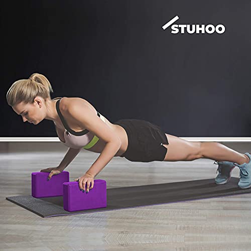 Yoga Block Set with Strap & E-book for Deepening Poses