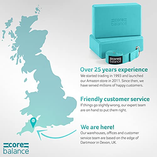 Adjustable Metal D Ring Cotton Strap Yoga Blocks (Teal)