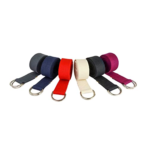 Organic Cotton D-Ring Yoga Strap with 6 Colors
