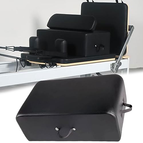 Black Pilates Reformer Sitting Box: Enhance Range of Motion