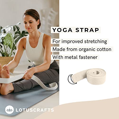 Lotuscrafts Organic Cotton Yoga Strap - Improved Stretch