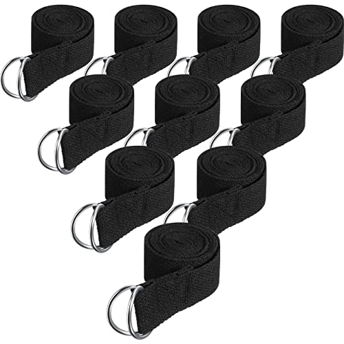6ft Adjustable Yoga Straps for Flexibility - 10 Pcs