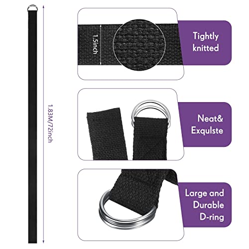 6ft Adjustable Yoga Straps for Flexibility - 10 Pcs