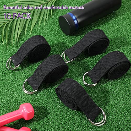 6ft Adjustable Yoga Straps for Flexibility - 10 Pcs