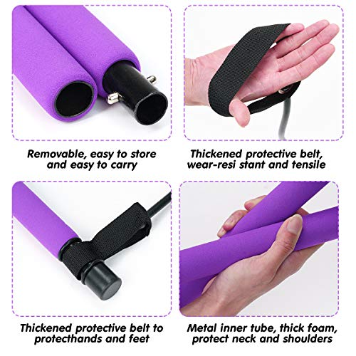Portable Bodybuilding Yoga Pilates Stick with Resistance Band