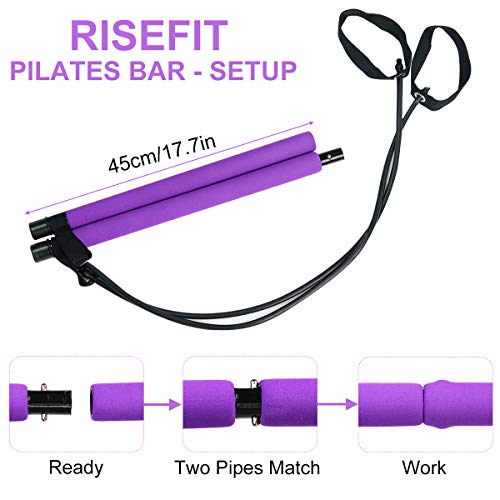 Portable Bodybuilding Yoga Pilates Stick with Resistance Band