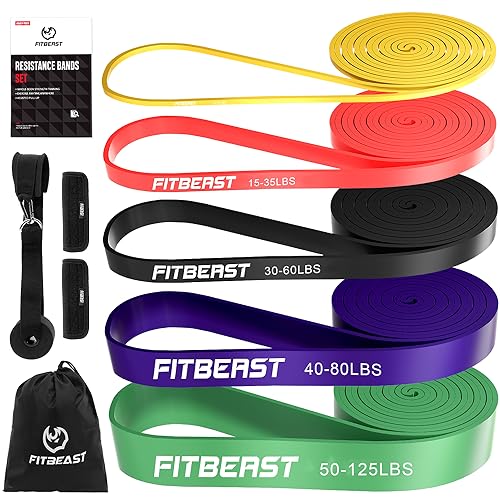 FitBeast Pull Up Bands Set – 5 Levels Resistance