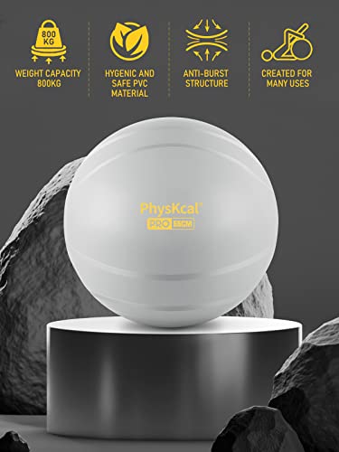 55cm Grey Anti-Burst Gym Ball for Exercise