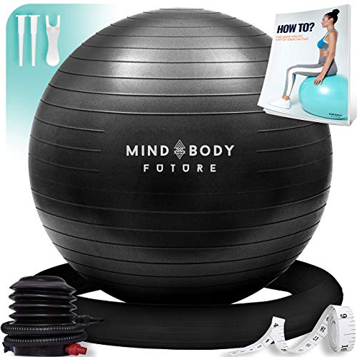 65cm Black Exercise Ball Chair for Home Fitness