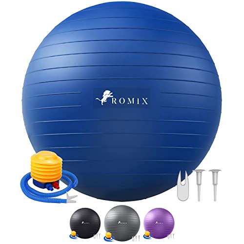 ROMIX Exercise Ball - Anti-burst Fitness Swiss Gym Ball