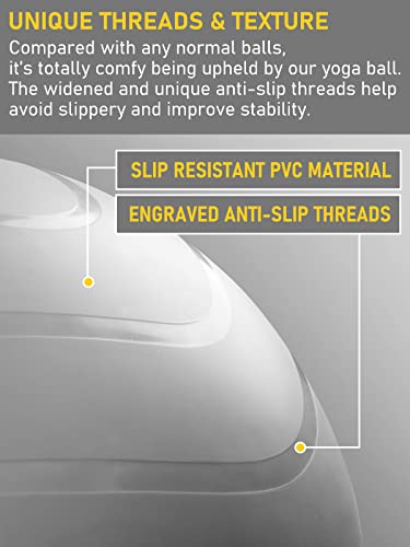 55cm Grey Anti-Burst Gym Ball for Exercise