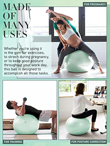 Teal Gym Ball 55cm: Fitness, Yoga, Pilates