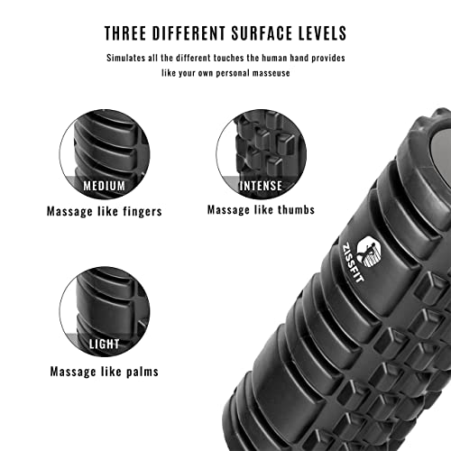 Black High Density Foam Roller with Massage Balls
