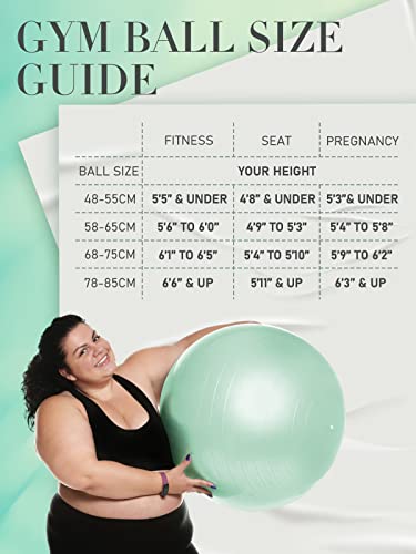 Teal Gym Ball 55cm: Fitness, Yoga, Pilates