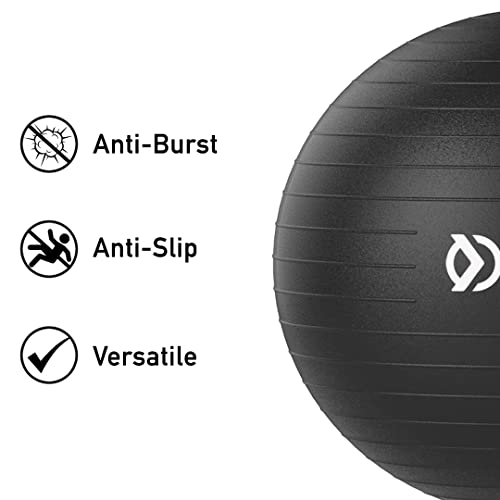 OXFIT Exercise Ball - XL Black Fitness Swiss Ball