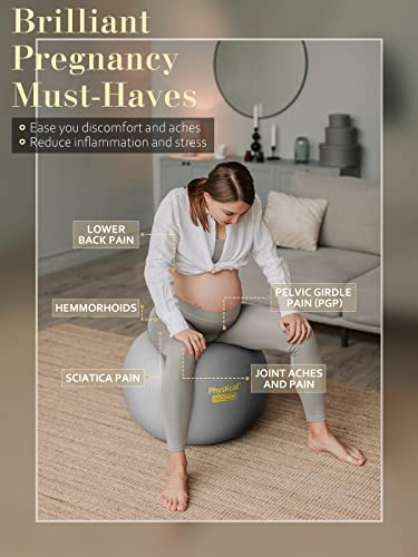 55cm Grey Anti-Burst Gym Ball for Exercise