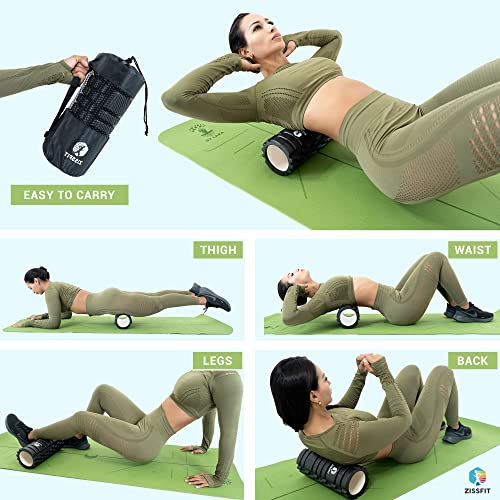 Black High Density Foam Roller with Massage Balls