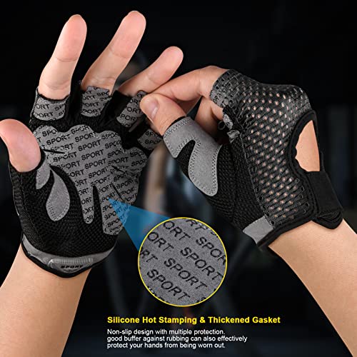 Breathable Gym Gloves with Silicone Palm, Extra Grip