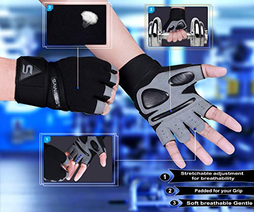 Weightlifting Gloves with Wrist Support and Extra Grip
