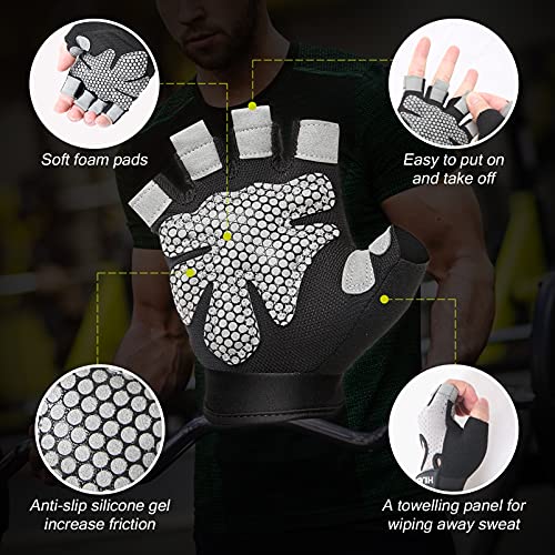 HILAEX Breathable Gym Gloves - Full Palm Protection