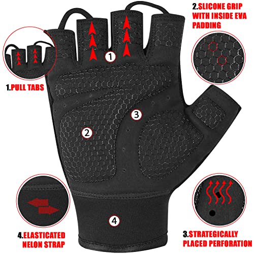 BEAST RAGE Weightlifting Gym Gloves - Black, L