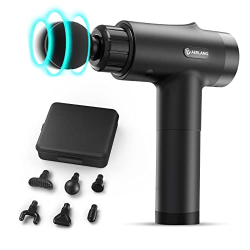 AERLANG Massage Gun for Muscle Pain Relief - 20 Speeds, 6 Heads