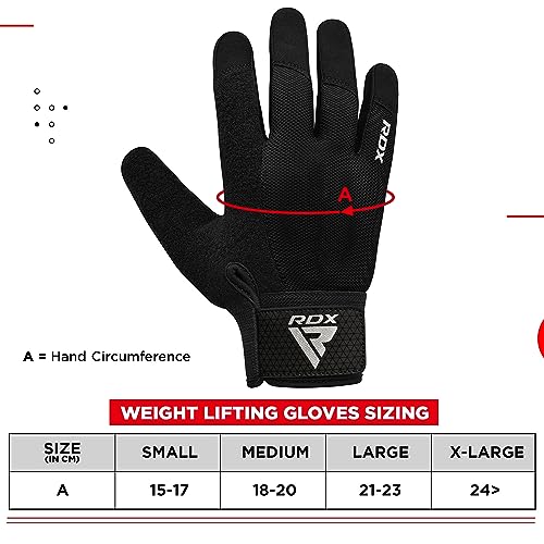RDX Gym Weightlifting Gloves, Full Finger, Breathable & Non-Slip