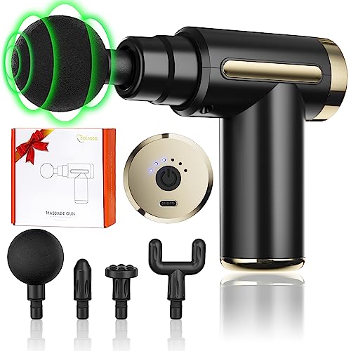 Mini Massage Gun with 6 Speeds & 4 Heads