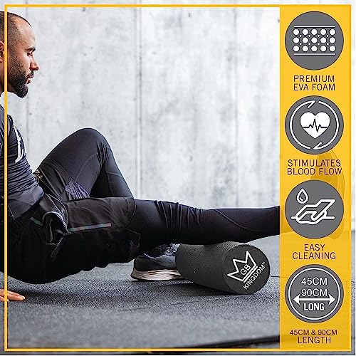 45cm Black Foam Roller - Fitness & Balance Training