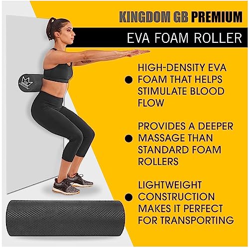 45cm Black Foam Roller - Fitness & Balance Training