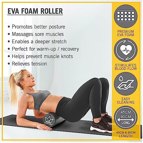 45cm Black Foam Roller - Fitness & Balance Training