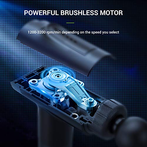 AERLANG Massage Gun for Muscle Pain Relief - 20 Speeds, 6 Heads