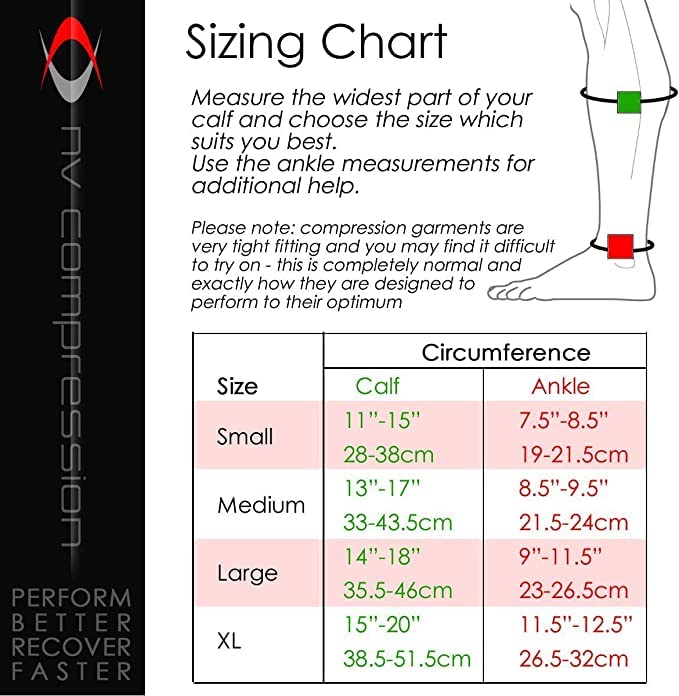 NV Compression 365 Calf Guards - Red/Black