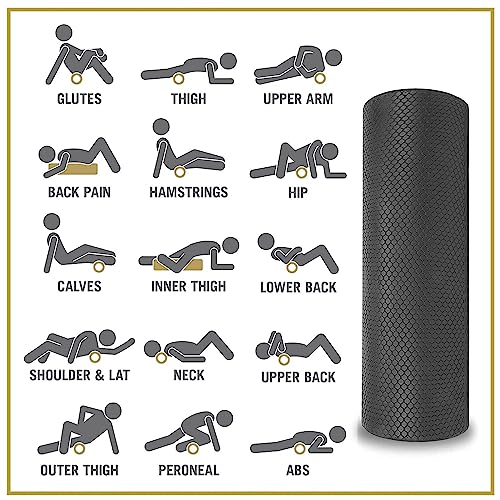 45cm Black Foam Roller - Fitness & Balance Training