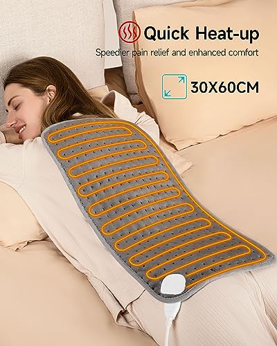 ALLJOY Electric Heating Pad for Back Pain Relief, 6 Settings