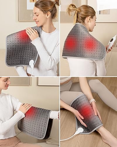 ALLJOY Electric Heating Pad for Back Pain Relief, 6 Settings