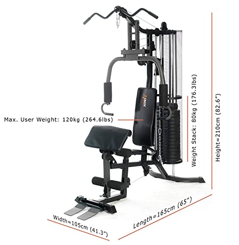 Compact Home Multi Gym with 80kg Weight Stack
