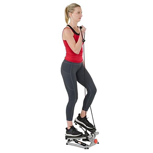 Sunny Health Mini Stepper with Resistance Bands & LCD