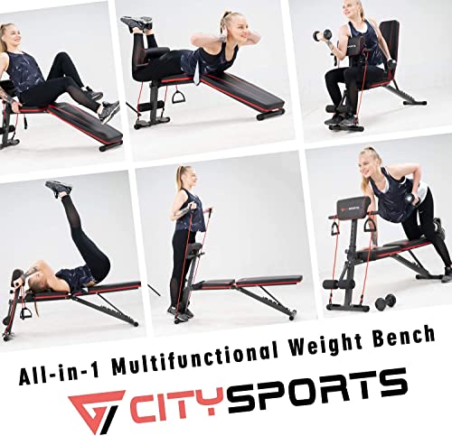 CITYSPORTS Adjustable Workout Bench - Full Body Home Gym
