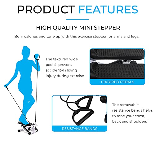 Fit4home Mini Stepper with LCD Display and Resistance Band