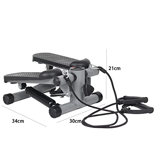 LCD Mini Step Exercise Stepper with Resistance Band