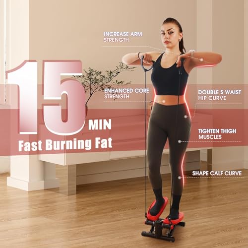 Resistance Band Stair Stepper with LCD Monitor