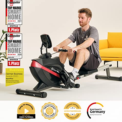 SportPlus German-Designed Foldable Rowing Machine, 8 Resistance Levels